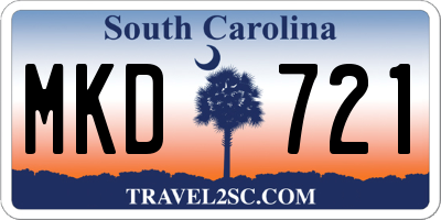SC license plate MKD721