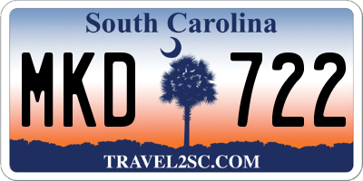 SC license plate MKD722