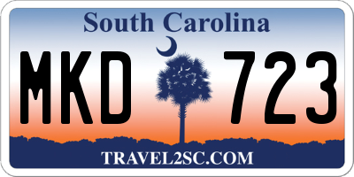 SC license plate MKD723