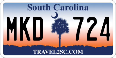 SC license plate MKD724