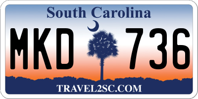 SC license plate MKD736