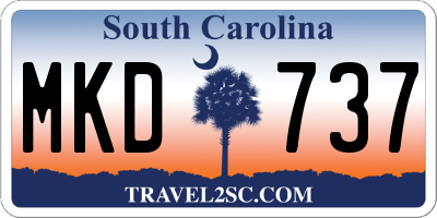 SC license plate MKD737
