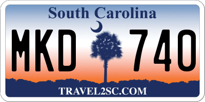 SC license plate MKD740