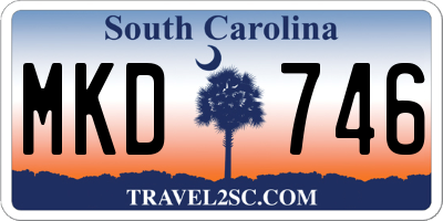 SC license plate MKD746