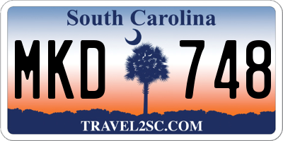 SC license plate MKD748