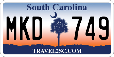 SC license plate MKD749