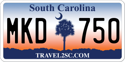 SC license plate MKD750