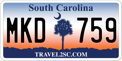 SC license plate MKD759