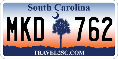SC license plate MKD762