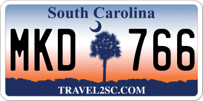 SC license plate MKD766