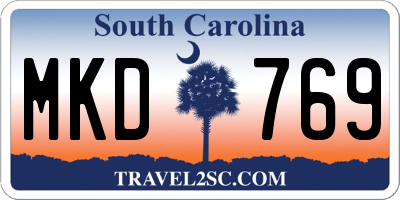 SC license plate MKD769