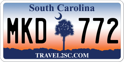 SC license plate MKD772