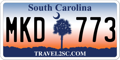 SC license plate MKD773