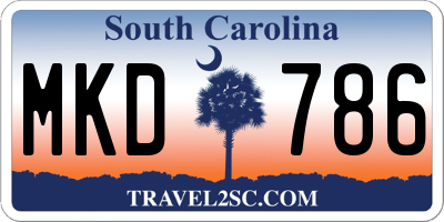 SC license plate MKD786