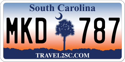 SC license plate MKD787