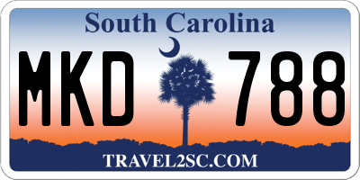 SC license plate MKD788