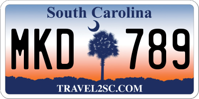 SC license plate MKD789