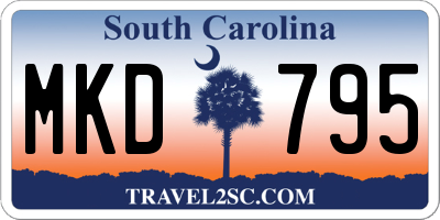 SC license plate MKD795