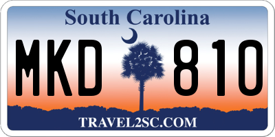 SC license plate MKD810