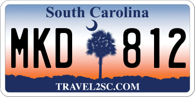 SC license plate MKD812