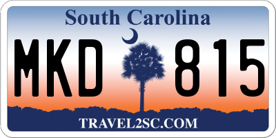 SC license plate MKD815