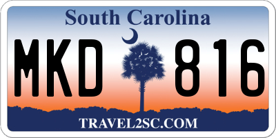 SC license plate MKD816