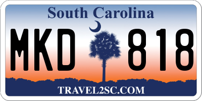 SC license plate MKD818