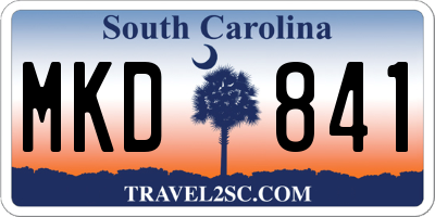 SC license plate MKD841