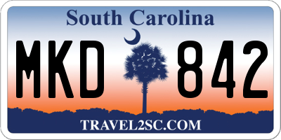 SC license plate MKD842