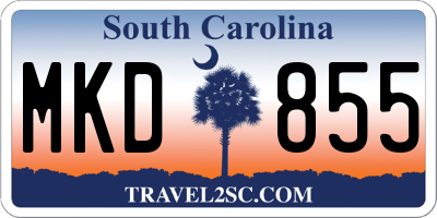 SC license plate MKD855
