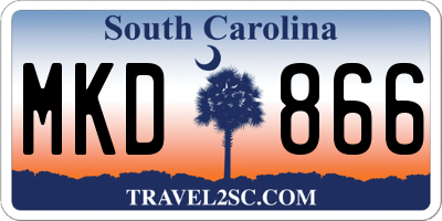 SC license plate MKD866