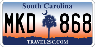 SC license plate MKD868