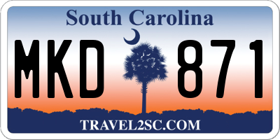 SC license plate MKD871