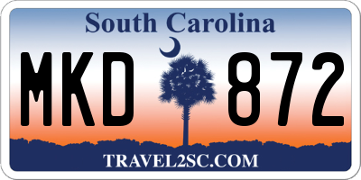 SC license plate MKD872