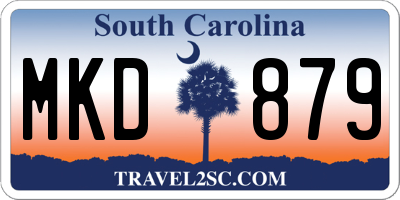 SC license plate MKD879