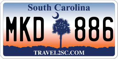 SC license plate MKD886