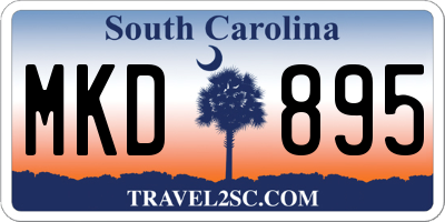 SC license plate MKD895