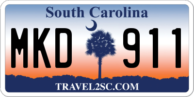 SC license plate MKD911