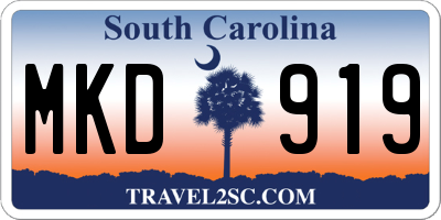 SC license plate MKD919