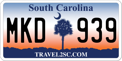 SC license plate MKD939