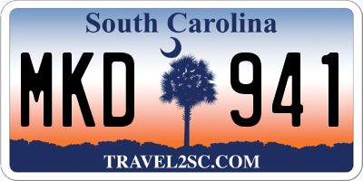 SC license plate MKD941