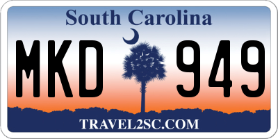 SC license plate MKD949