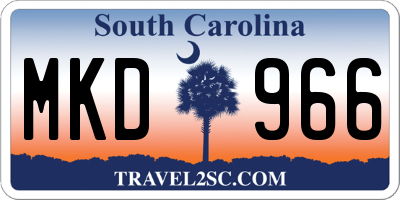 SC license plate MKD966