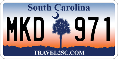 SC license plate MKD971