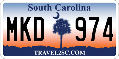 SC license plate MKD974