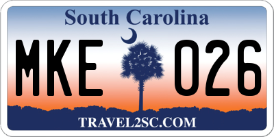 SC license plate MKE026