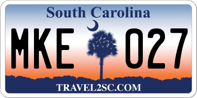 SC license plate MKE027