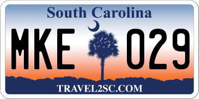 SC license plate MKE029
