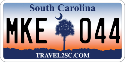 SC license plate MKE044
