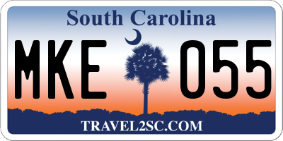 SC license plate MKE055